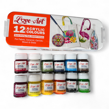 Acrylic Colours (Set of 12 Shades)