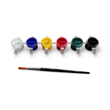 Tempera Colours (Pack of 6 Shades + Brush)