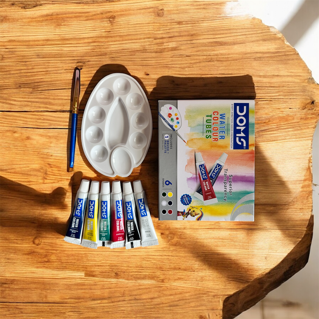 Water Colour Tubes (6 Shades + Brush & Palette)