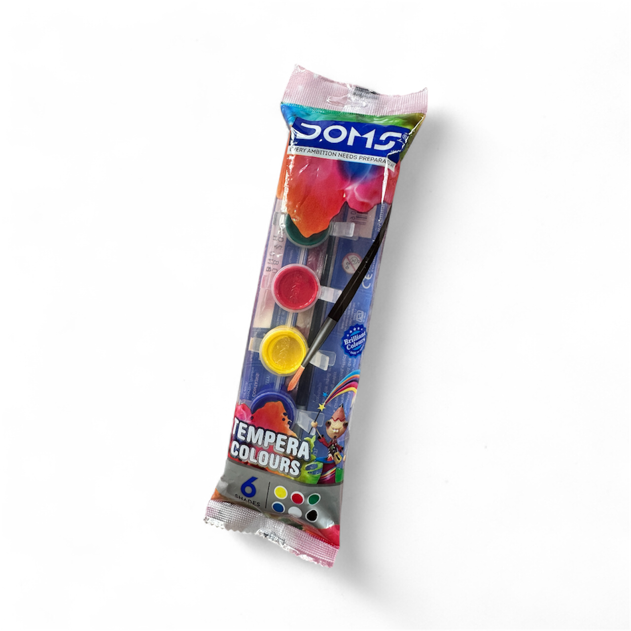 Tempera Colours (Pack of 6 Shades + Brush)