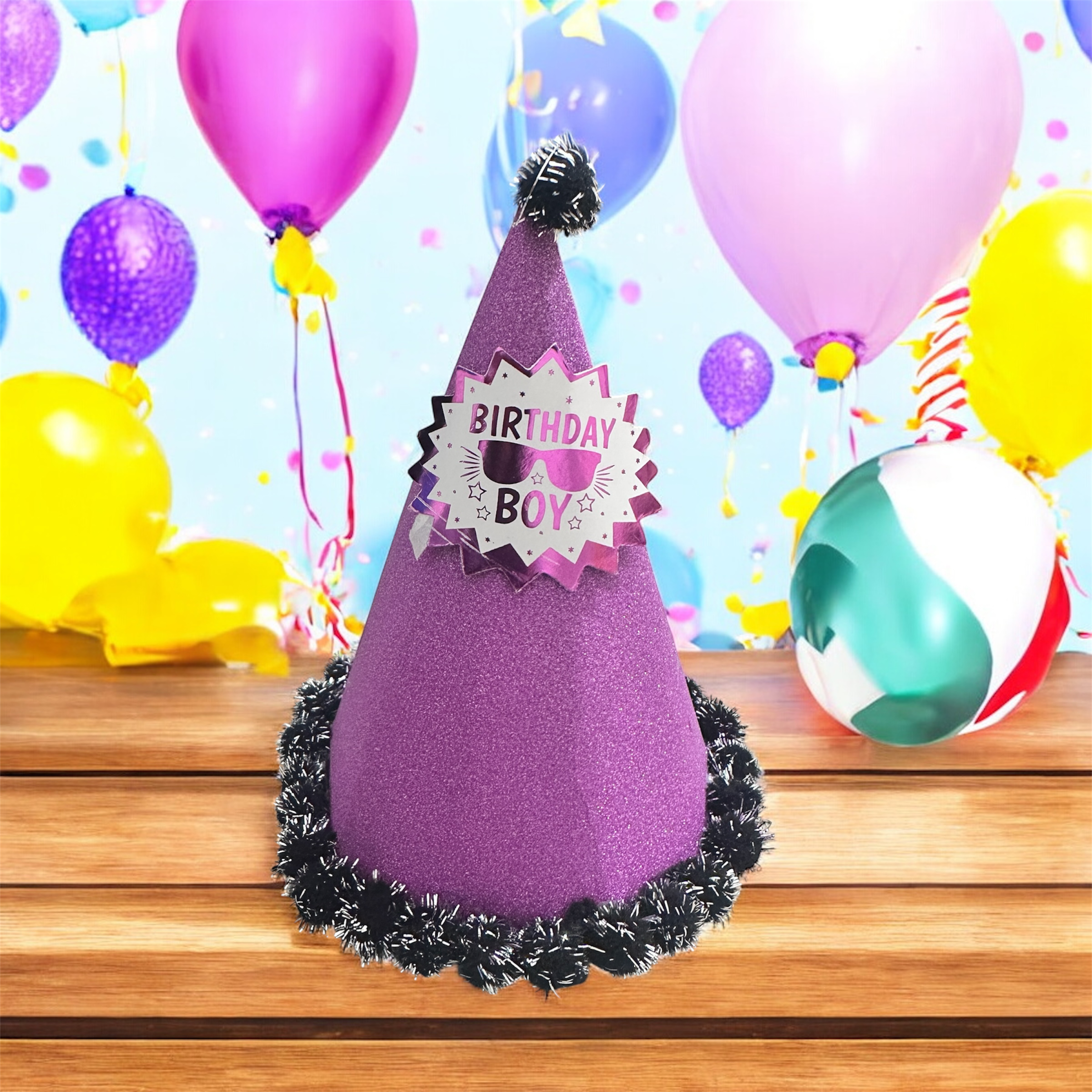 Birthday Party Hat, Glitter Cone Design