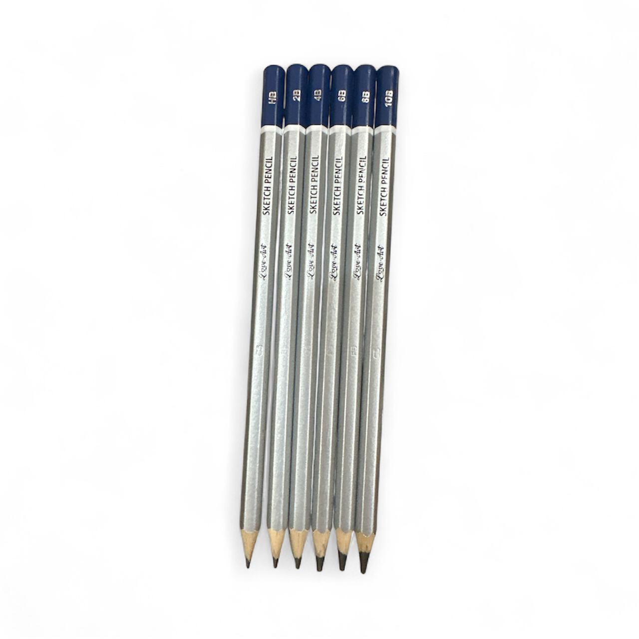 Sketch Pencils – Set of 6 (HB, 2B, 4B, 6B, 8B, 10B)