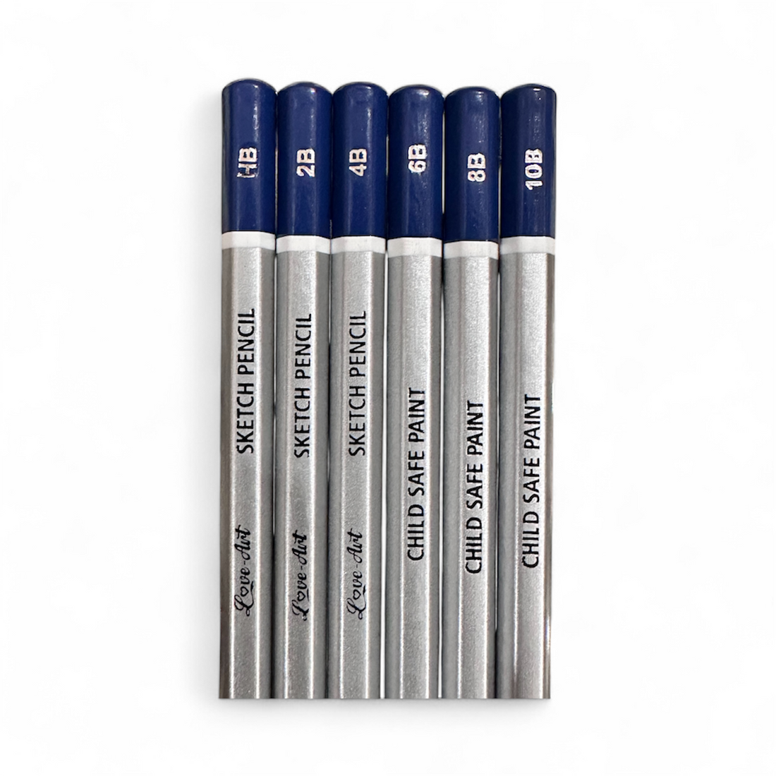 Sketch Pencils – Set of 6 (HB, 2B, 4B, 6B, 8B, 10B)