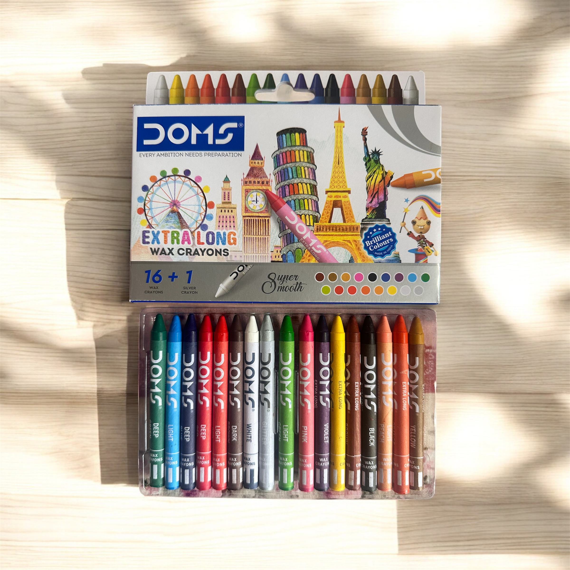 Extra Long Wax Crayons (Pack of 17 Shades)