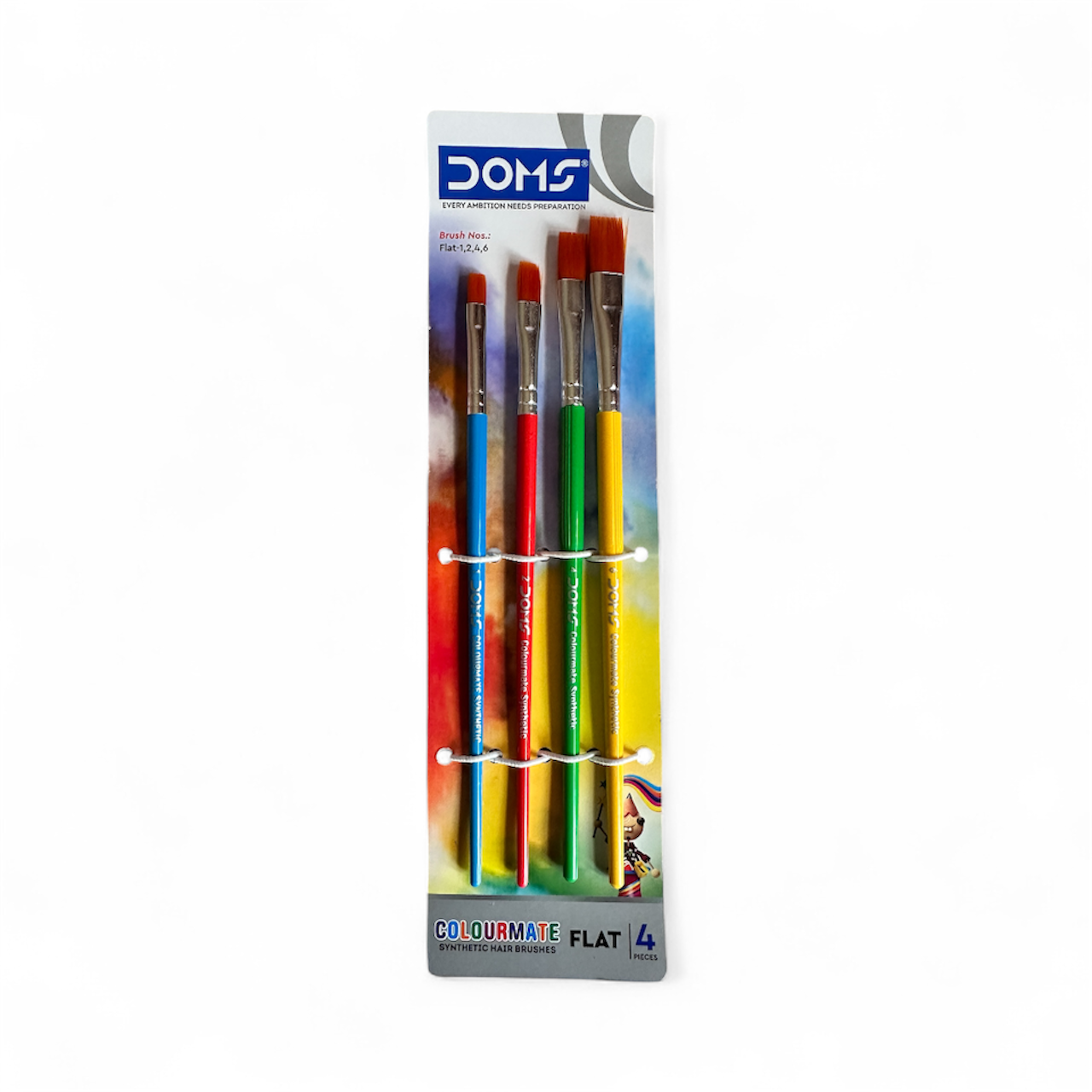 Colourmate Synthetic Hair Brush Set (4 Assorted Brushes)