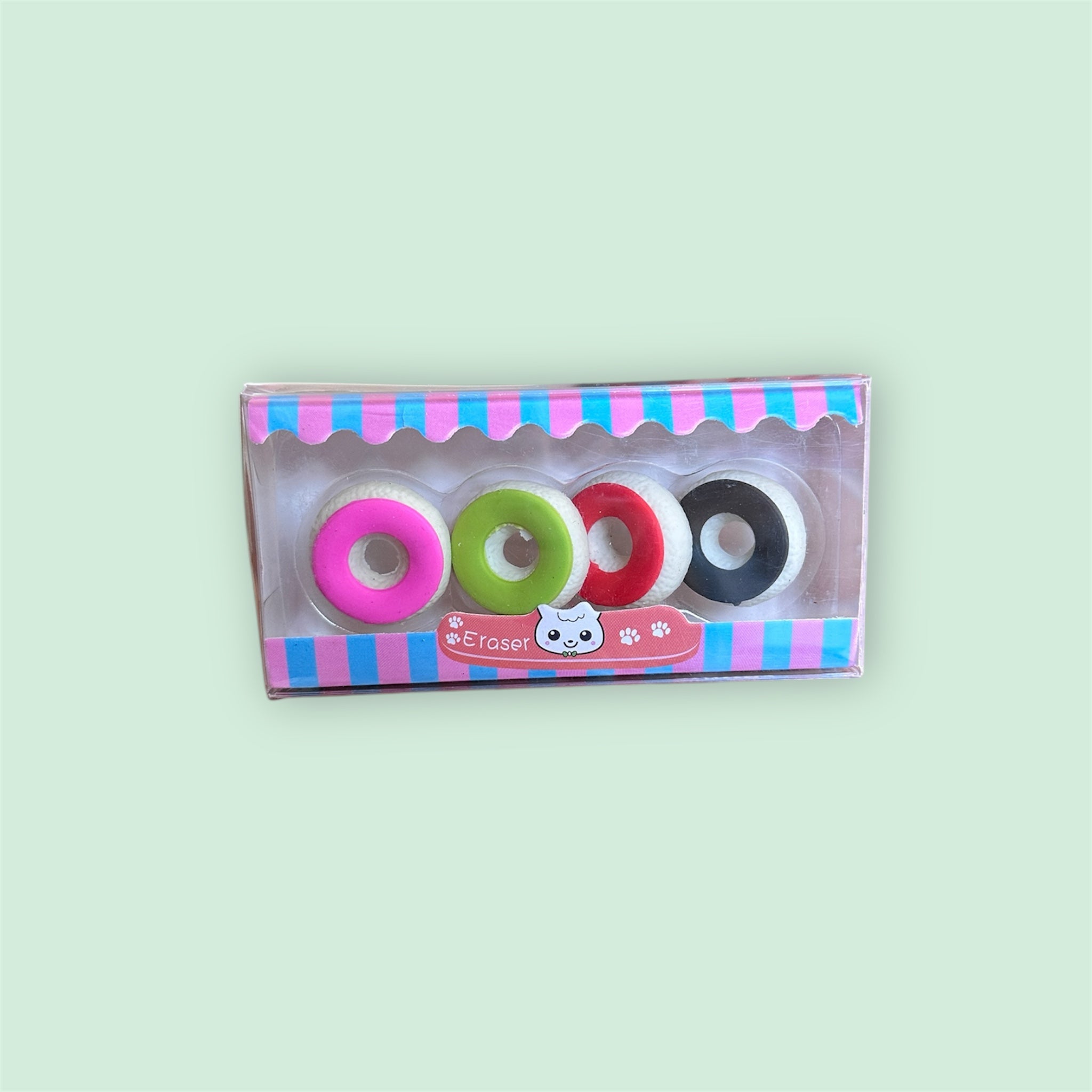 Donut delights| yummy rubbers   ✨ Cute | Colorful | Clean Erasing 
Perfect for school, home, or gifting! Set of 4