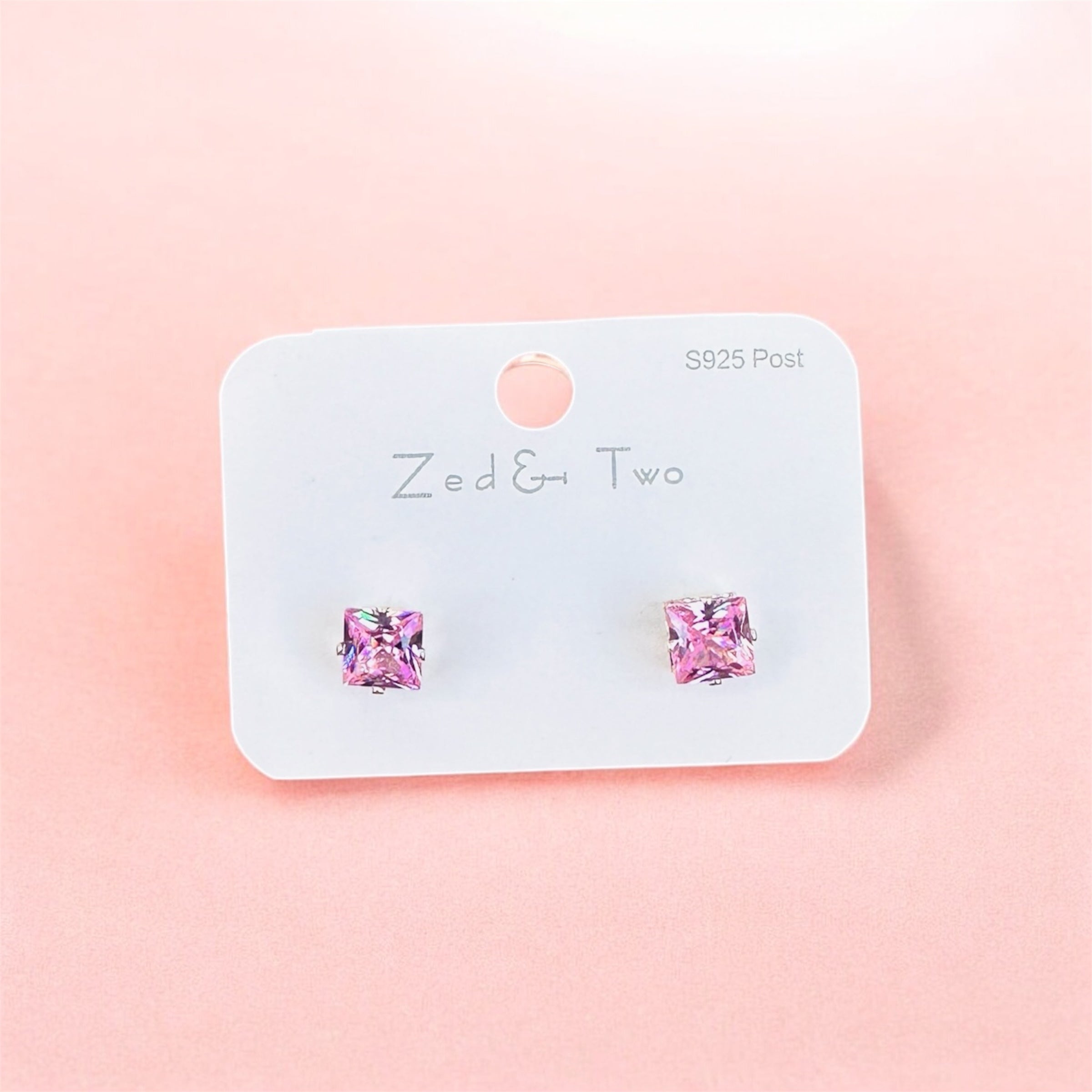 Square Crystal Stud Earrings