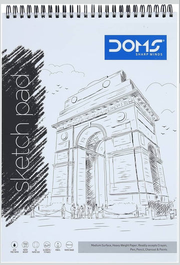 Doms sketch book | 150 gsm, Acid-Free Paper, A4 Size| Capture Your Imagination on Every Page |