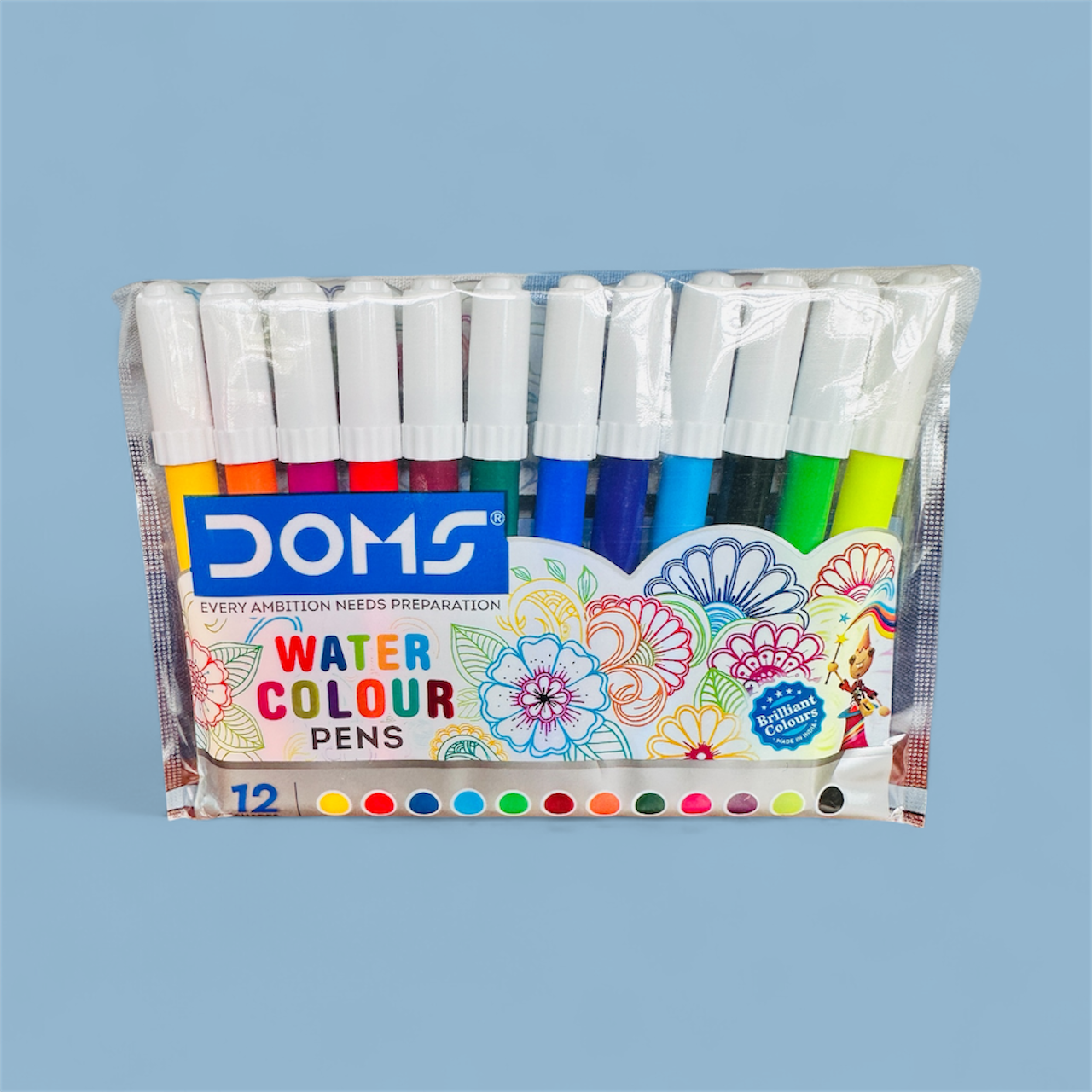 DOMS sketch |Water Colour Pens – 12 Brilliant Shades | Smooth, Washable & Bright Colors