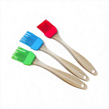 Silicone Oil Brush with Wooden Handle