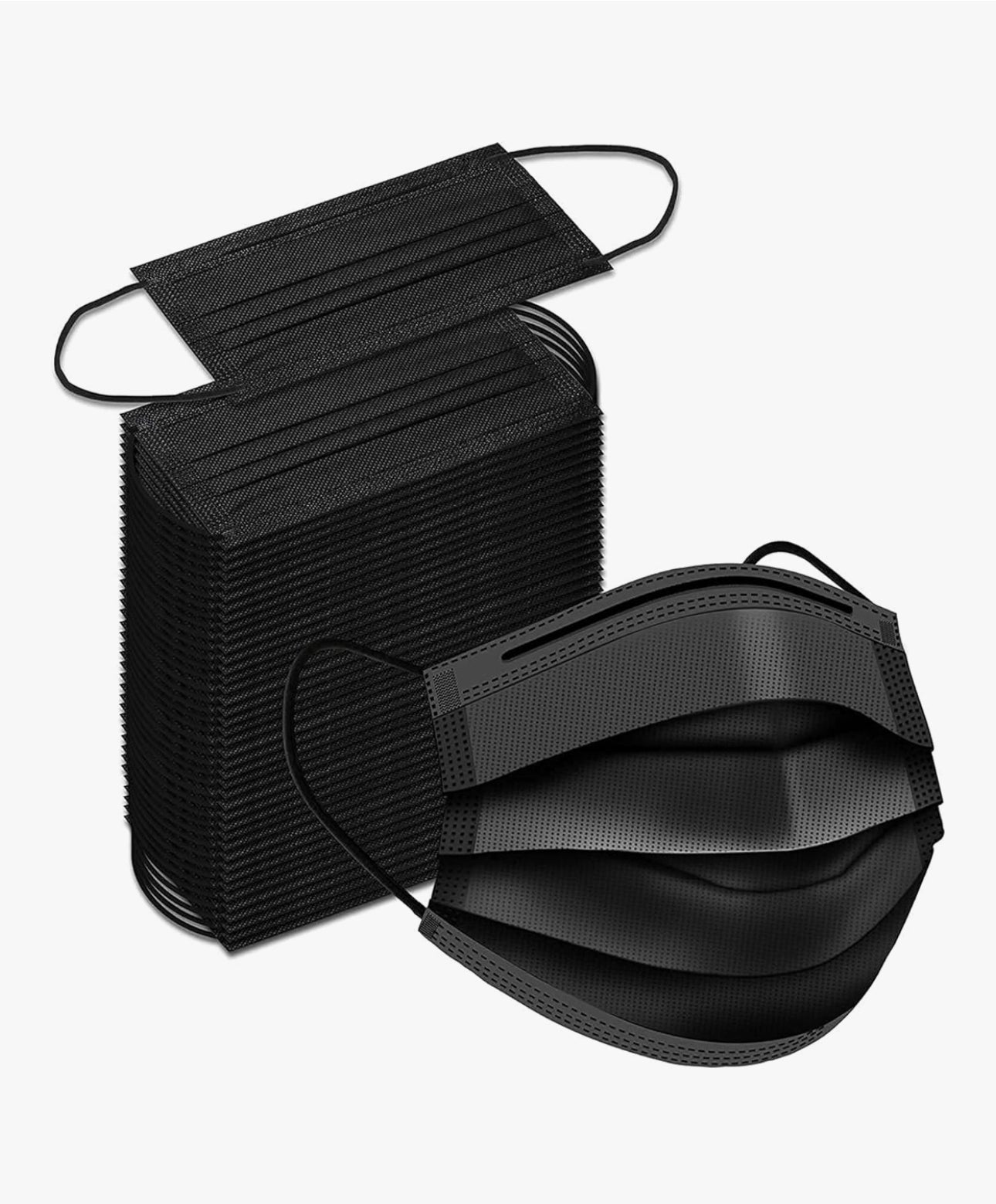 Disposable 3-Layer Face Mask (Black, 50 Pcs)