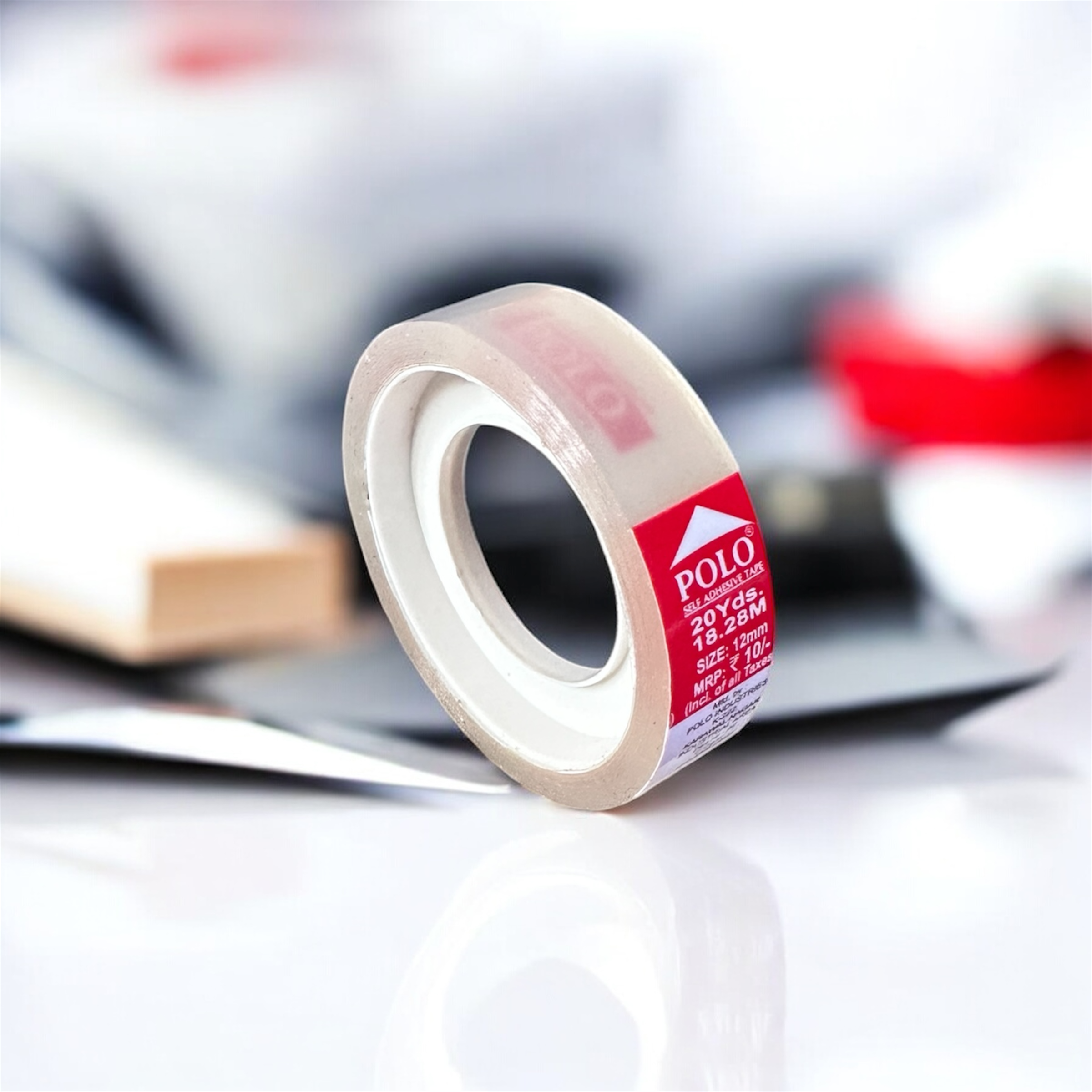 POLO Self Adhesive Tape – 12mm × 20 Yards (18.28m) cello tape