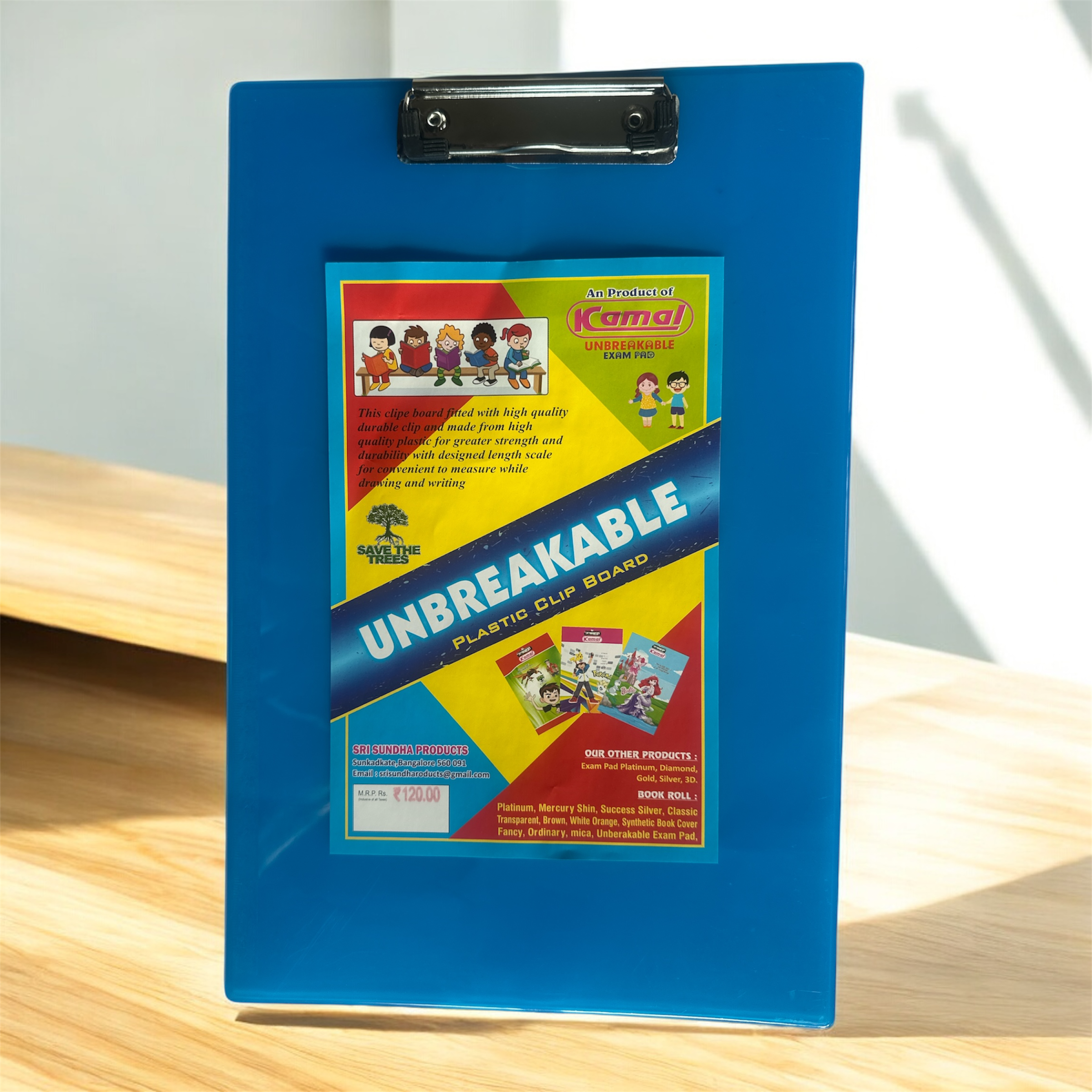Unbreakable Exam Clip Board – Plain, Durable, Lightweight & Perfect for Students