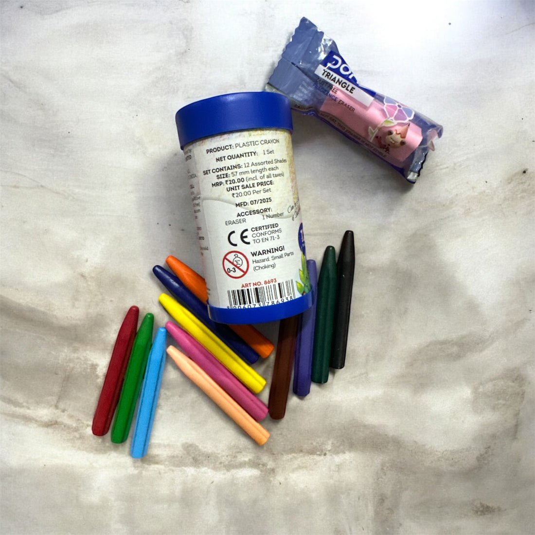 Doms Mini Plastic Crayons | perfect triangular grip