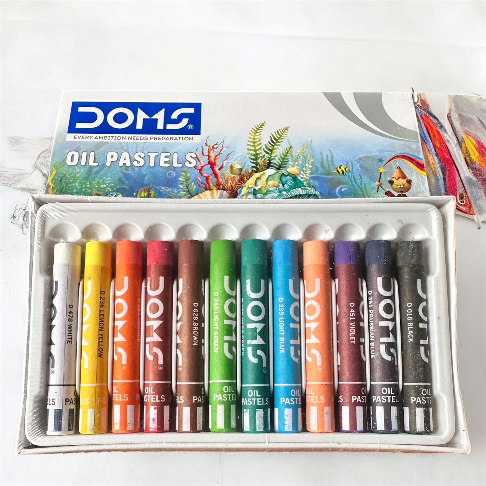 DOMS Oil Pastels – 12 Vibrant Shades | Smooth Blending & Rich Colors