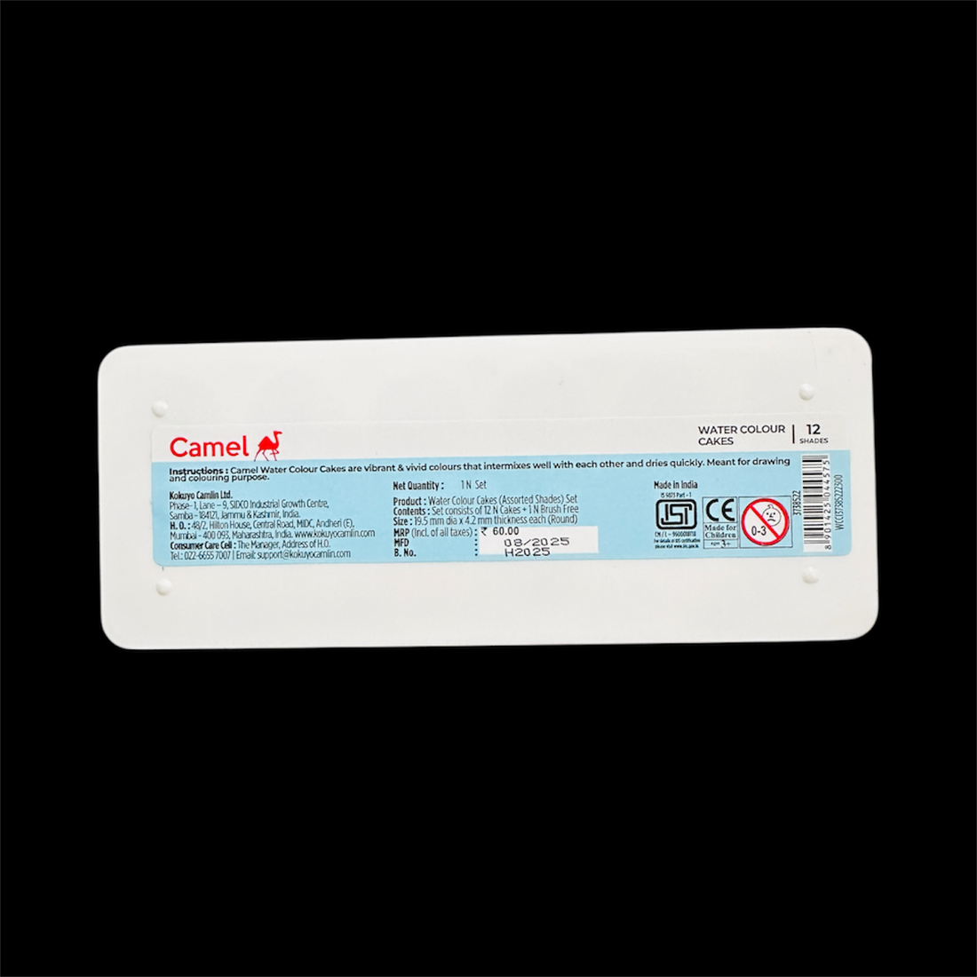 Camel Water Colour Cakes – 12 Shades | With Brush