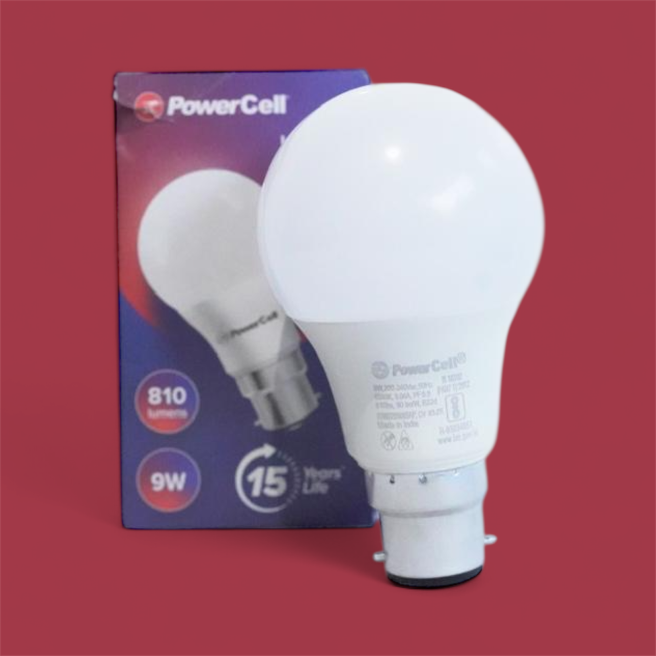 PowerCell LED Bulb – 9W, B22 | Cool Daylight (6500K)