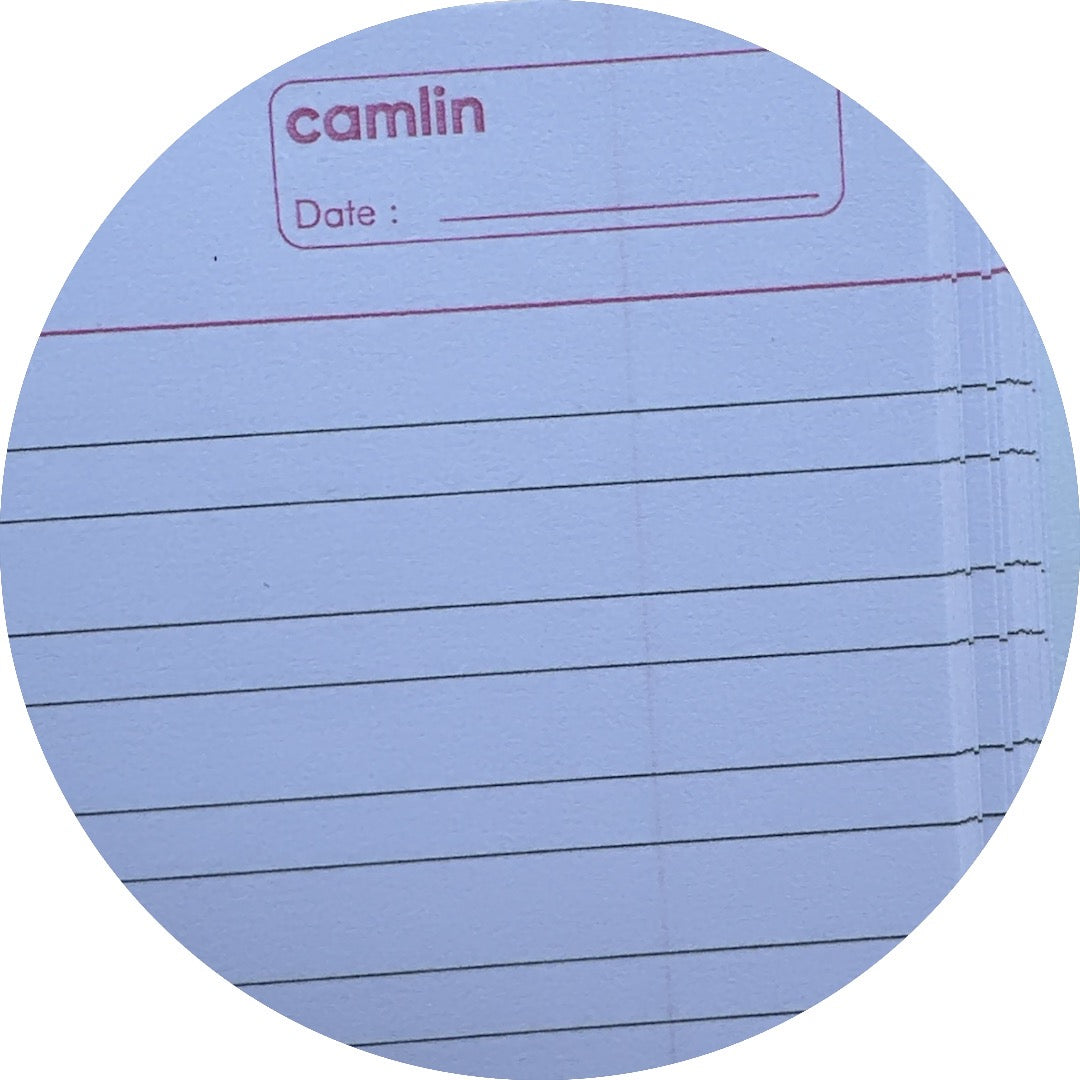Camlin Notebook – Double Line | 92 Pages | 19 × 15.5 cm | Smooth Paper | Kids Cover Design