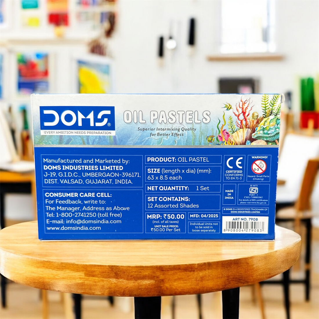 DOMS Oil Pastels – 12 Vibrant Shades | Smooth Blending & Rich Colors