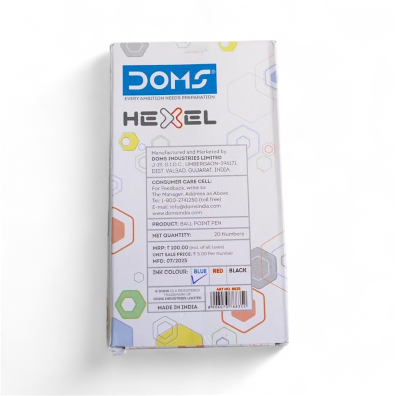 DOMS Hexel Ball Pen – Smooth Writing with Pastel Perfection | Pack of 20