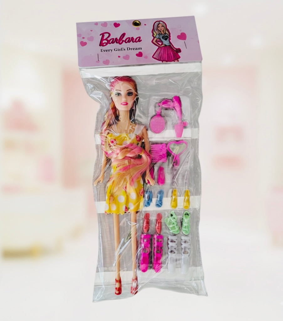 Barbara Fashion Doll with Hair Accessories Set
