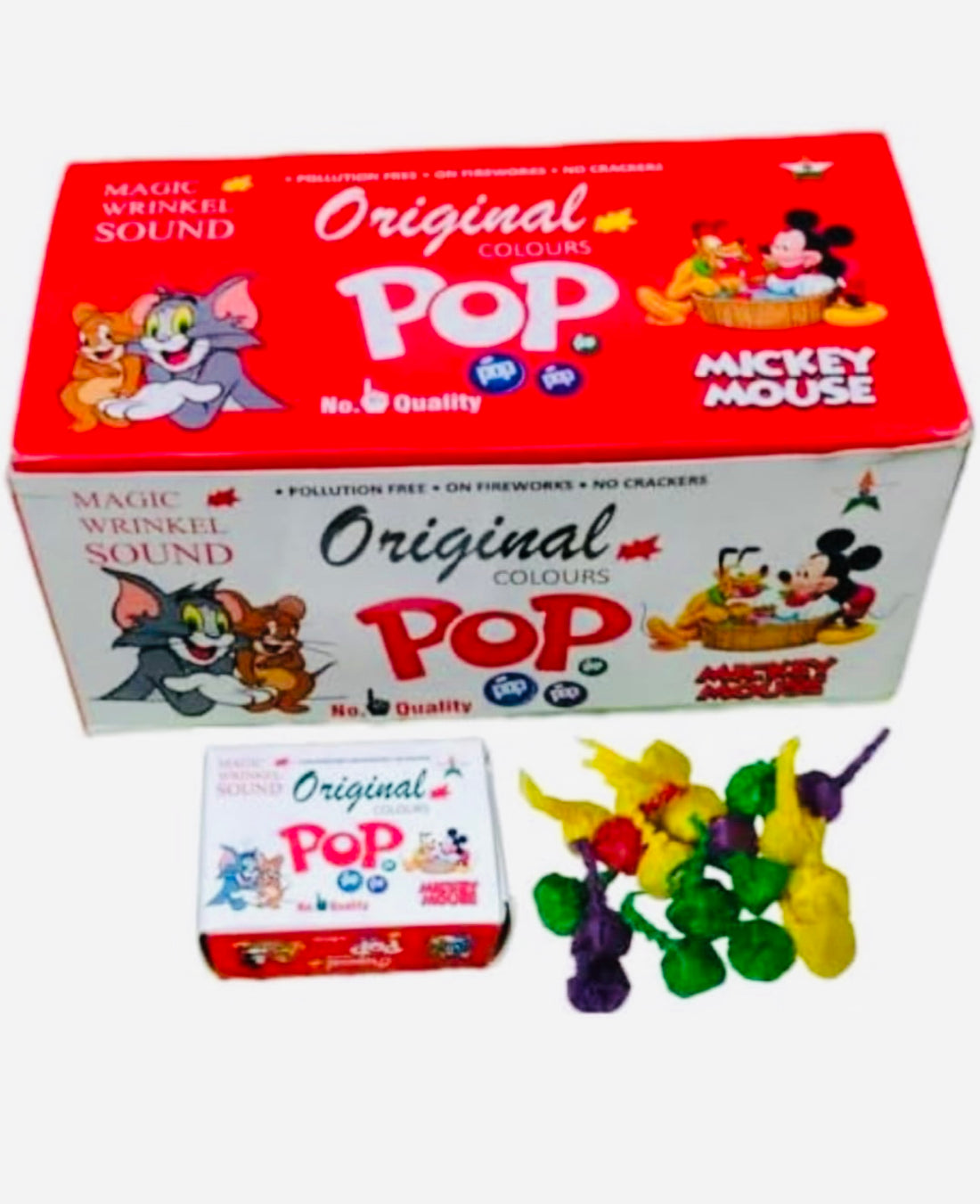 Pop Magic Wrinkle Sound | Multicolour | Classic Kids Crackling Poppers (Non-Firecracker)