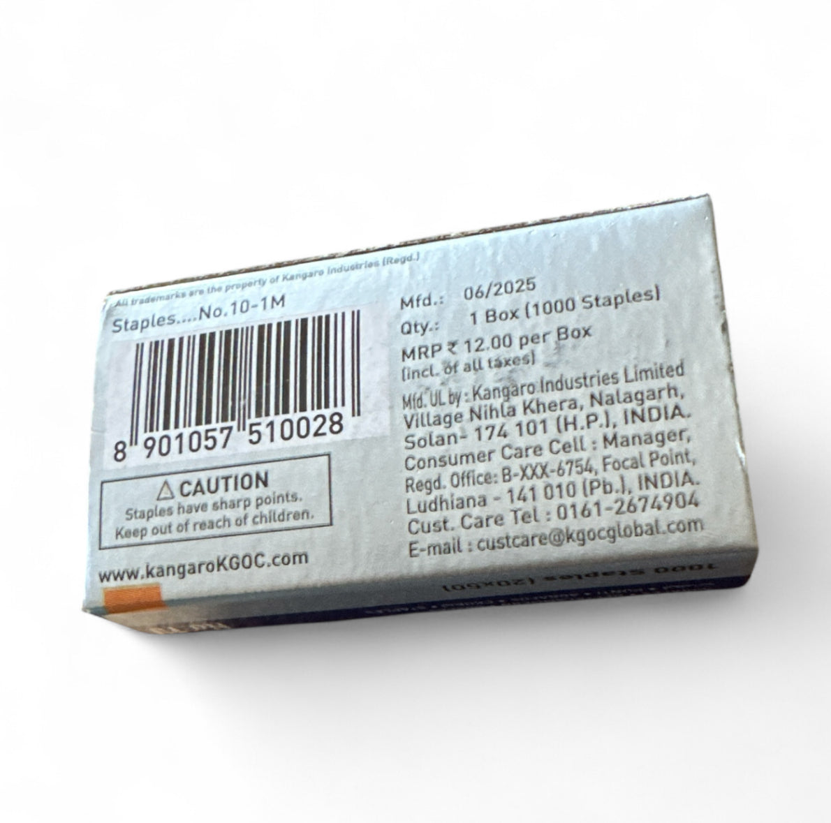 Kangaro No.10-1M Staples – Box of 1000 Staples | Durable Steel Pins for Staplers | Standard No.10 Size