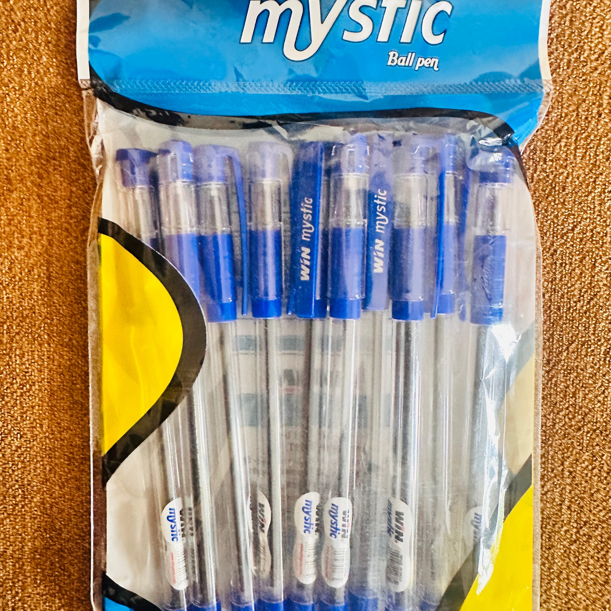 WIN Mystic Ball Pen – Pack of 10 | 0.7 mm Tip | Smooth Writing | Blue Ink
