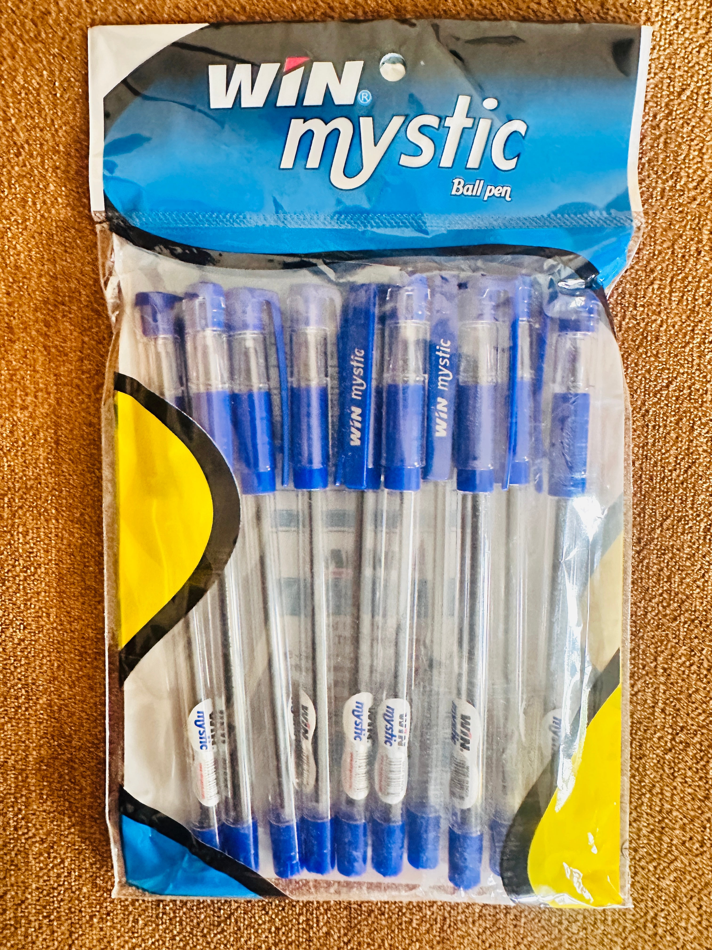 WIN Mystic Ball Pen – Pack of 10 | 0.7 mm Tip | Smooth Writing | Blue Ink