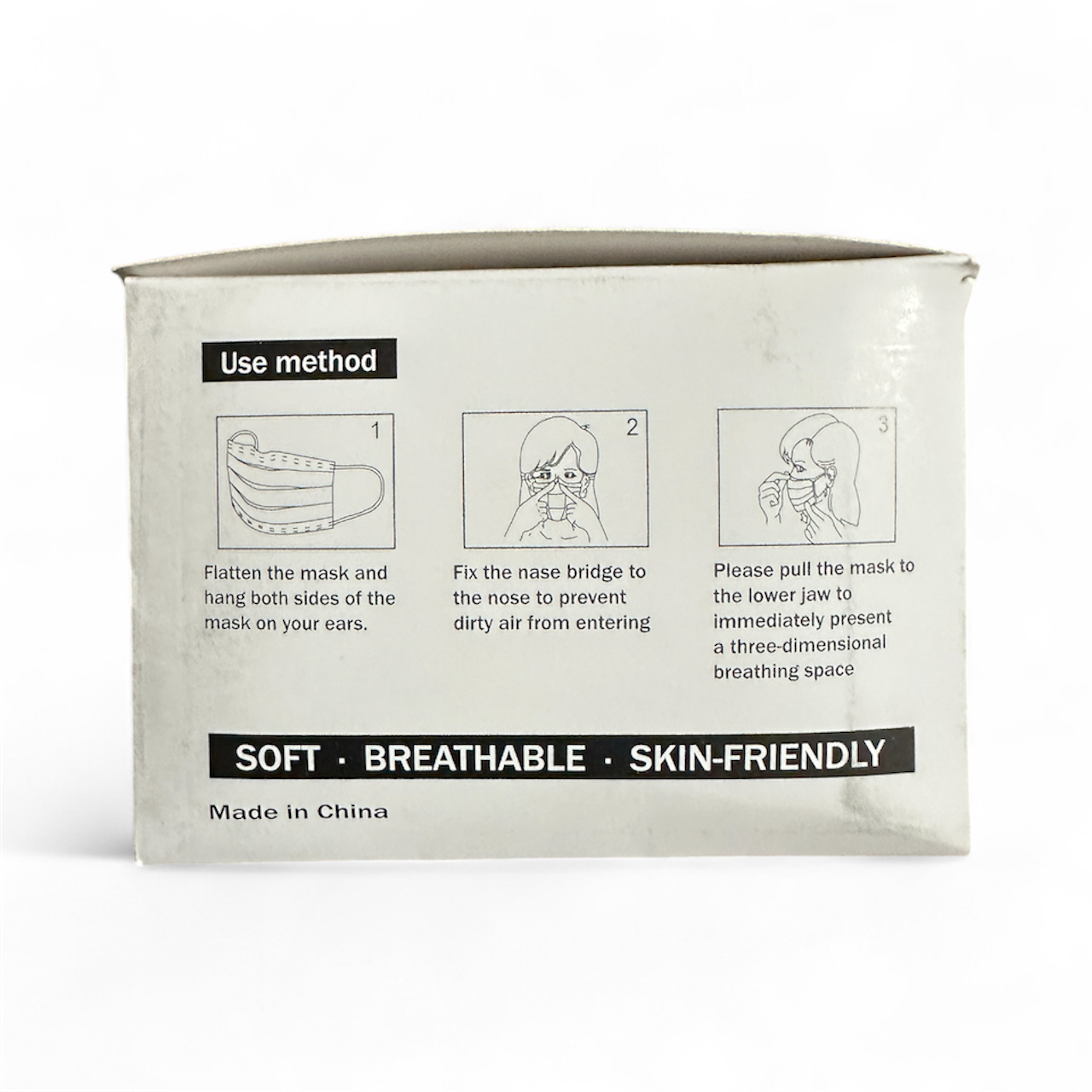 Disposable 3-Layer Face Mask (Black, 50 Pcs)