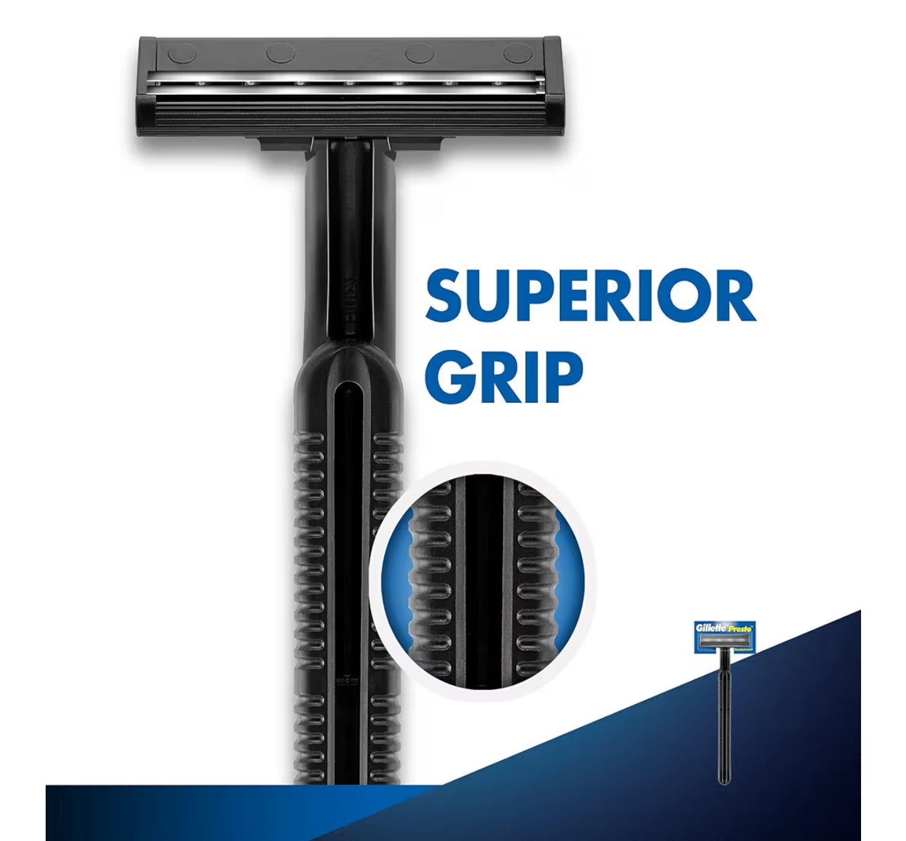 Gillette Presto Twin Blade Razor – Disposable Razor for Smooth Shaving |