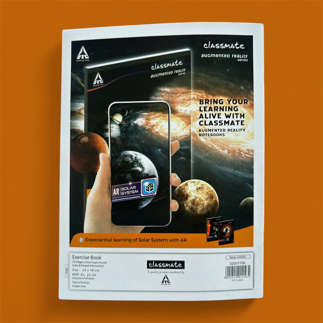 Classmate college notebook – 72 Pages, 24 × 18 cm | Ruled | single line