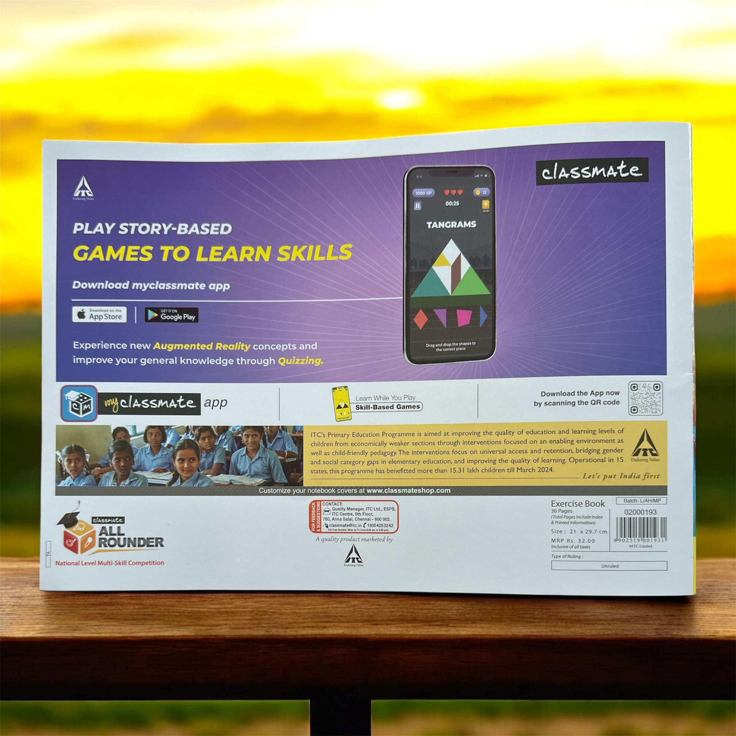 Classmate Drawing Book – 36 Pages, 21 × 29.7 cm (A4 Approx.) | Unruled | Smooth Art Sheets