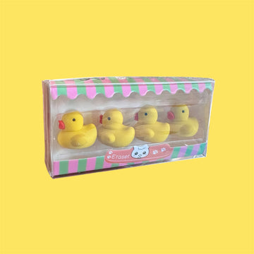 Duck shape Erasers, Quack away your mistakes! Set of 4