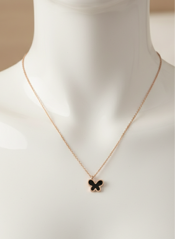 The Onyx Butterfly Necklace - Stainless Steel Jewelry for Women & Girls