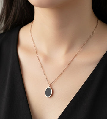 The Onyx Aura Necklace - Stainless Steel Necklace for Women & Girls