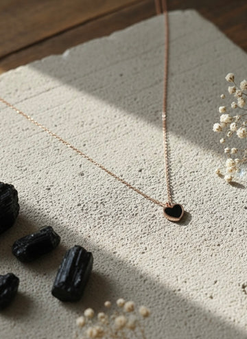 The Midnight Heart Pendant Necklace - Stainless Steel Jewelry for Women & Girls