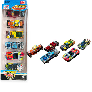 Die-Cast Speed Racing Cars Set | Alloy Metal Toy Cars|pack of 6