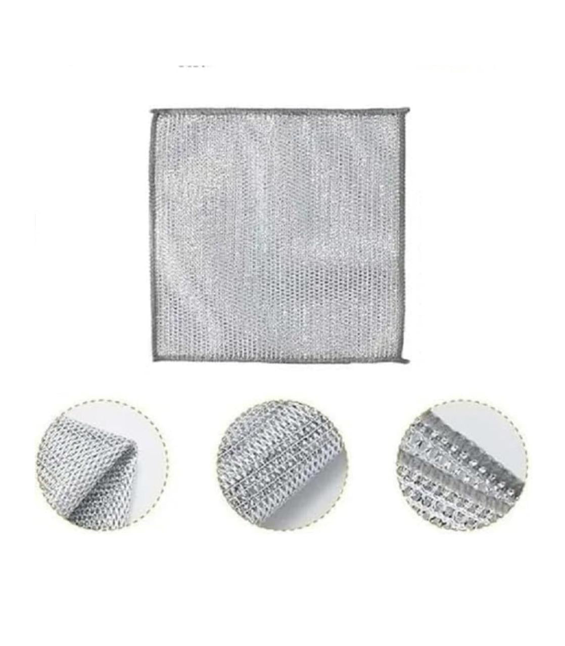 Silver Multipurpose Kitchen Scrub Cloth – Heavy-Duty Cleaning Pad