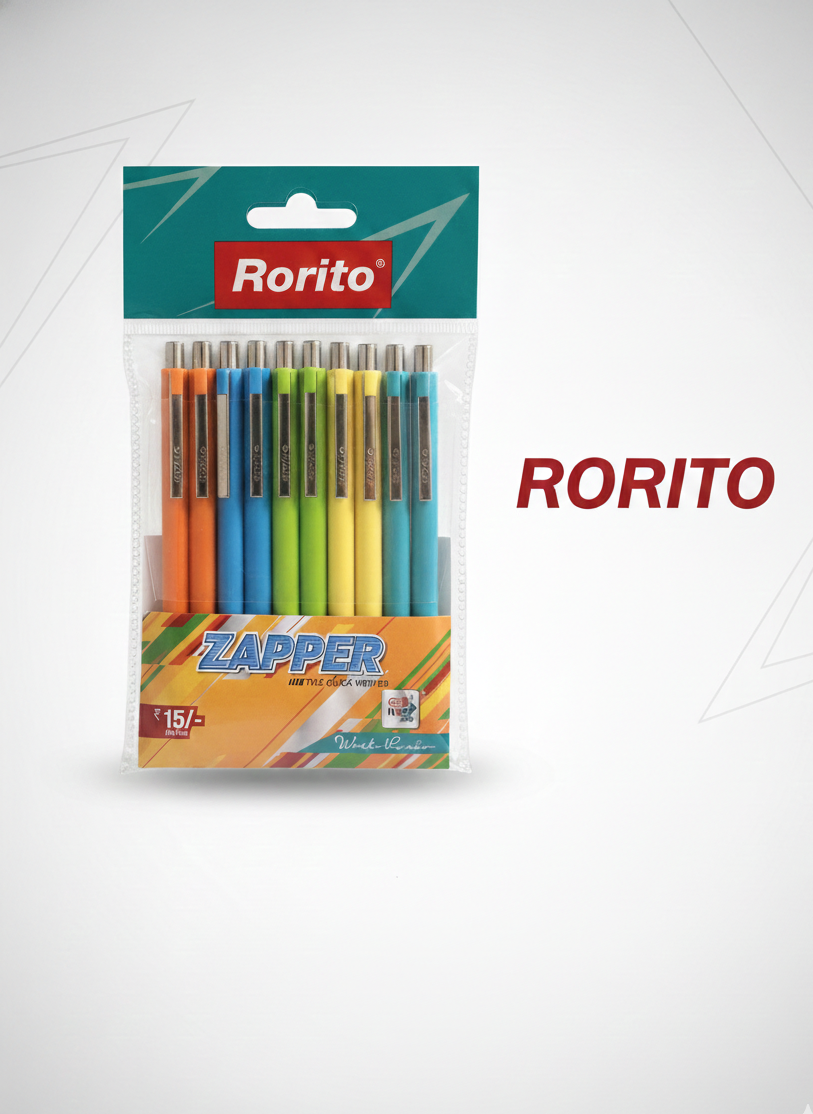 Zapper pen, blue ink, Pack of 10 | Rorito | 0.7 mm Tip |Premium Writing Assured|