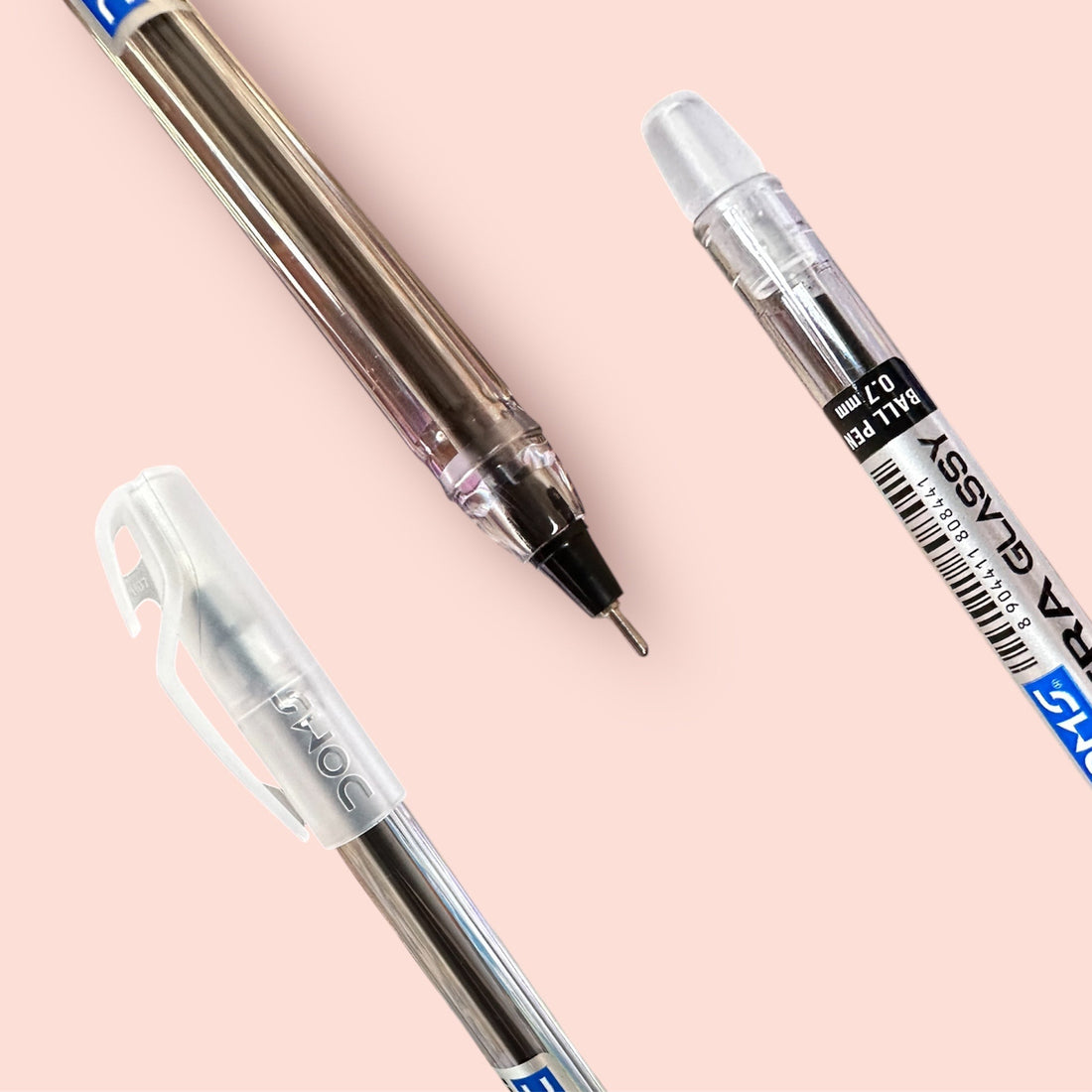 DOMS INXTRA Glassy Ball Pen – Black Ink | Pack of 5 | 0.7 mm Tip|