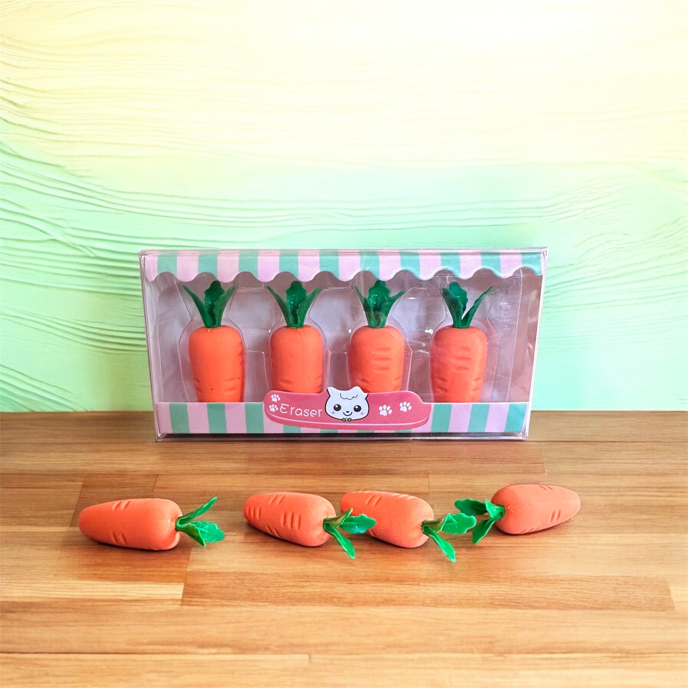 Carrot erasers | Root out the errors| set of 4