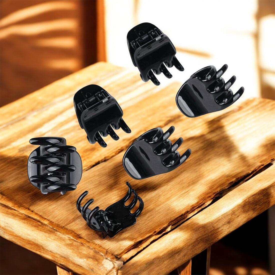 Hair Claws Small Mini Clip| Black pack of 6
