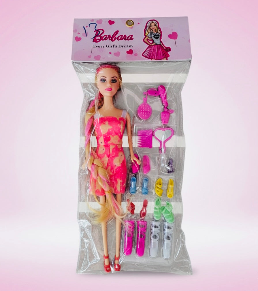 Barbara Fashion Doll with Hair Accessories Set