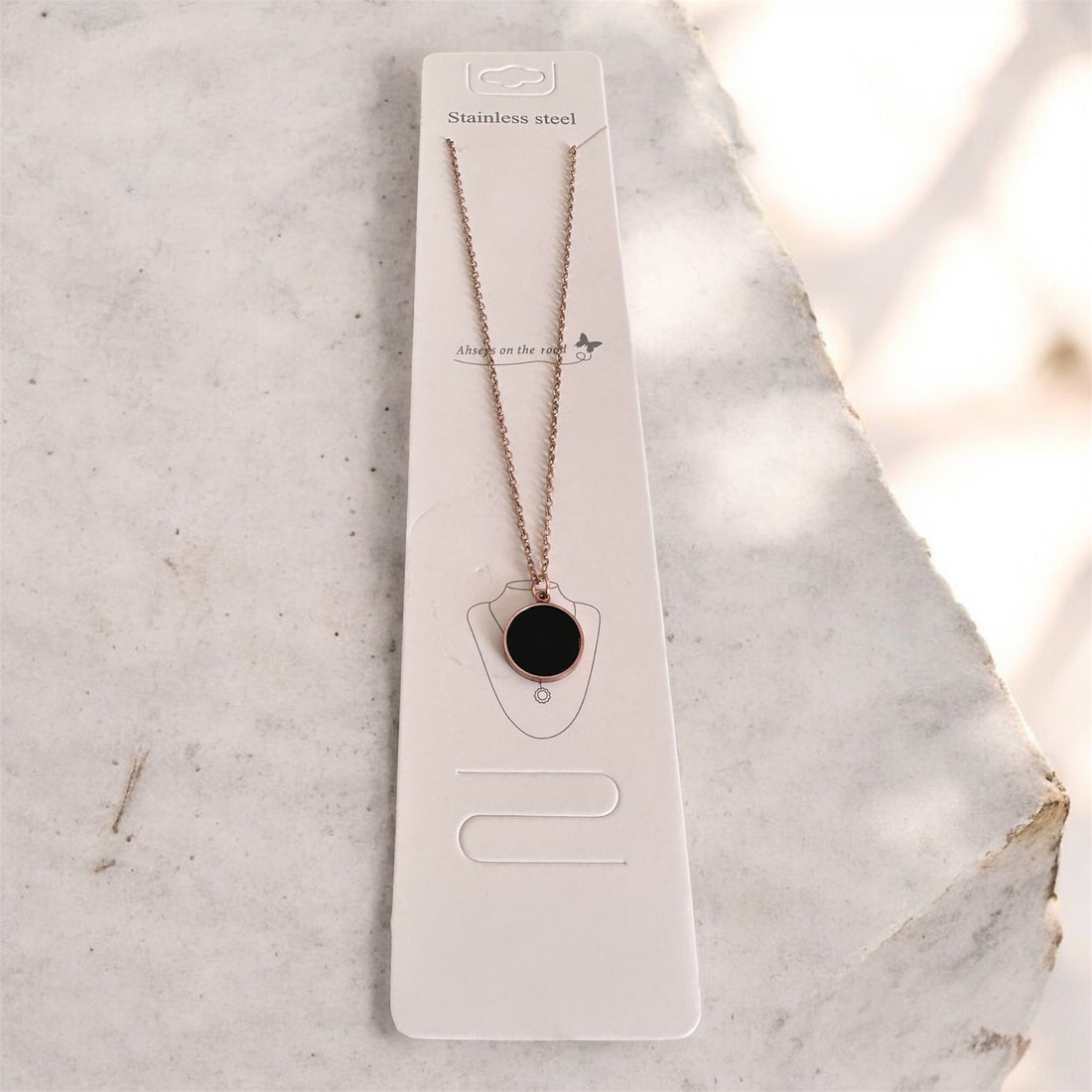 The Onyx Orbit Necklace - Stainless Steel Necklace for Women & Girls