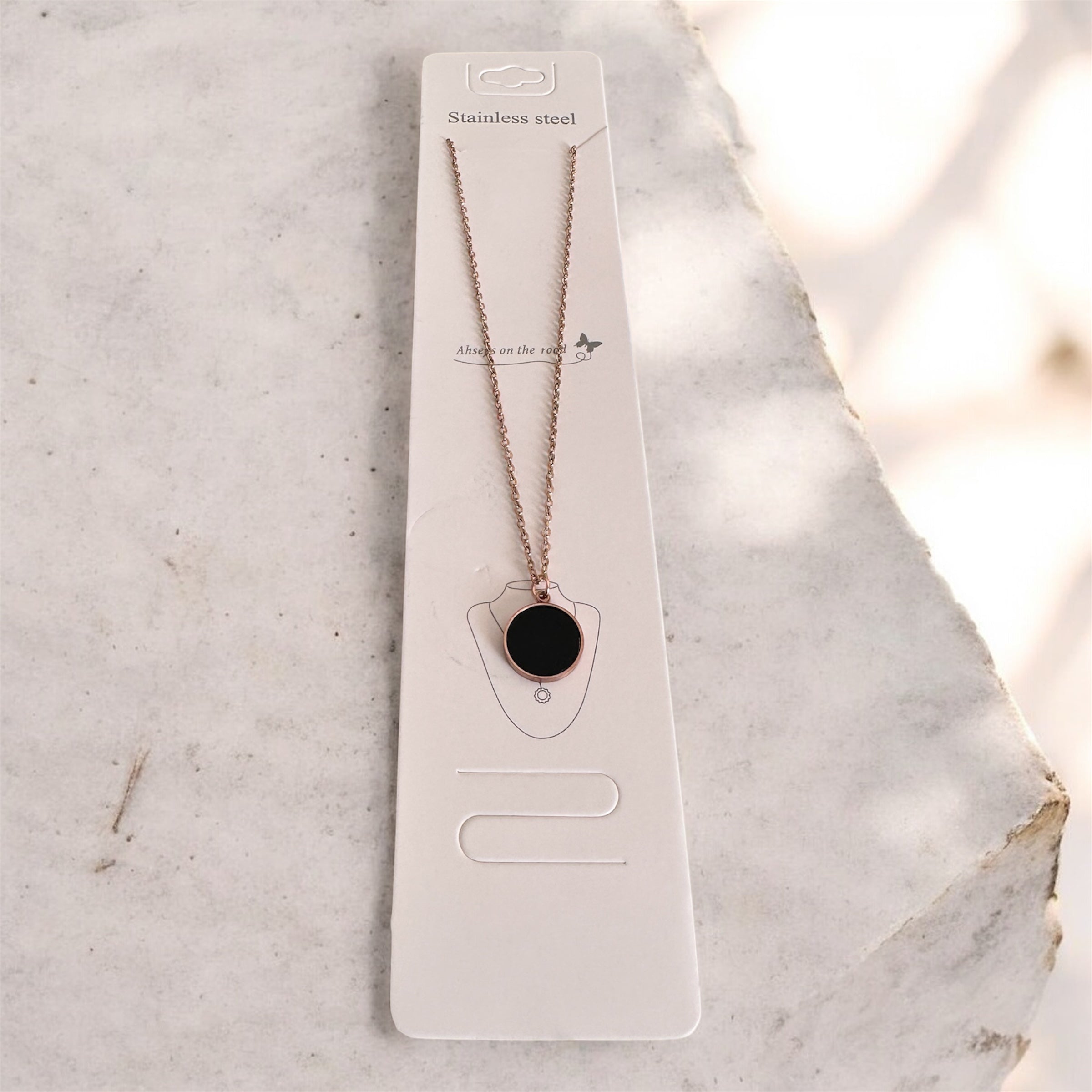 The Onyx Orbit Necklace - Stainless Steel Necklace for Women & Girls