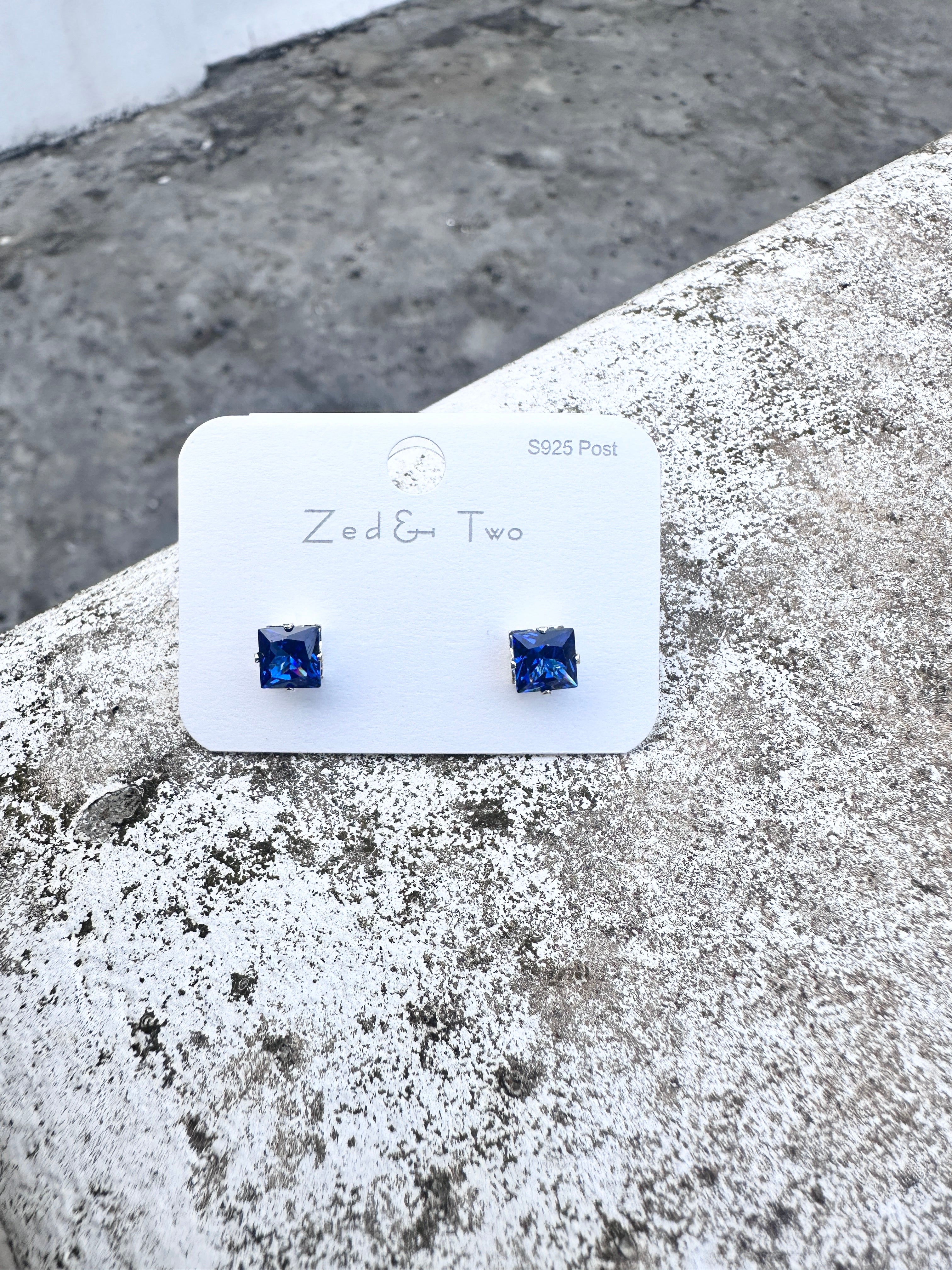 Square Crystal Stud Earrings