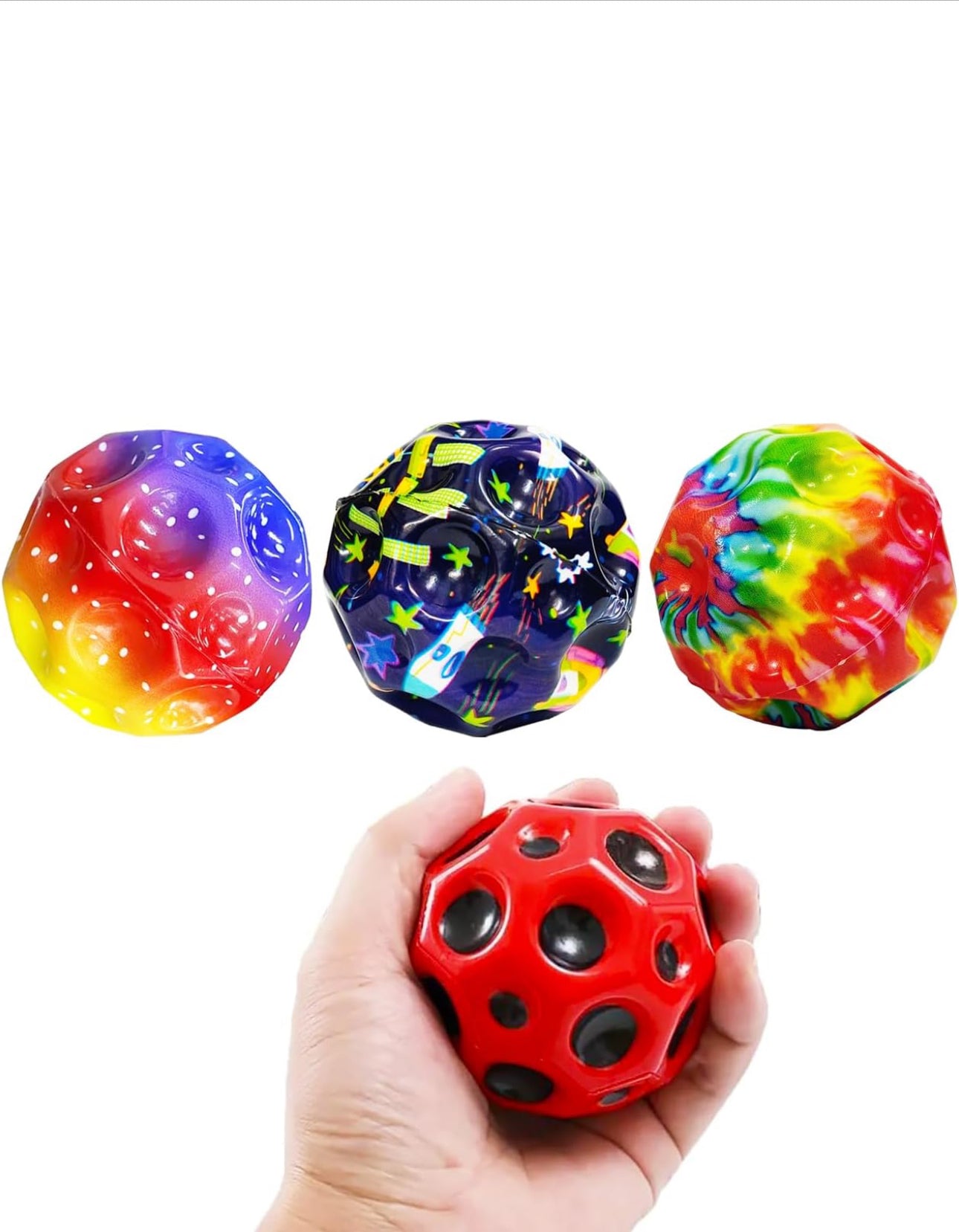 Multi-Color Sensory Bounce Balls, Fun Stress Relief Toys