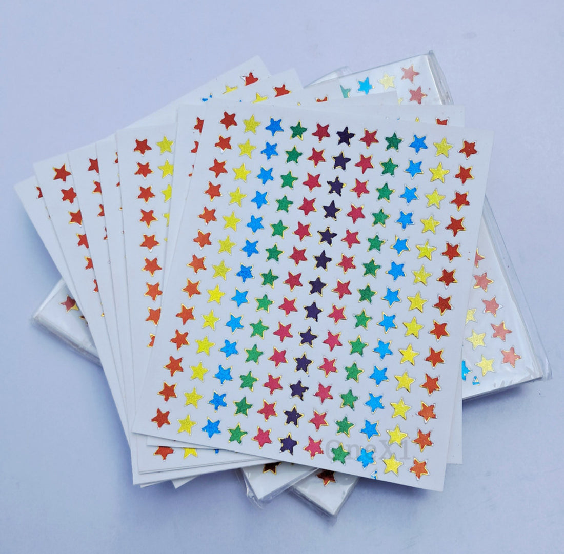 Multicolor Star Stickers – Reward & Craft Sticker, pack of 10 sheets