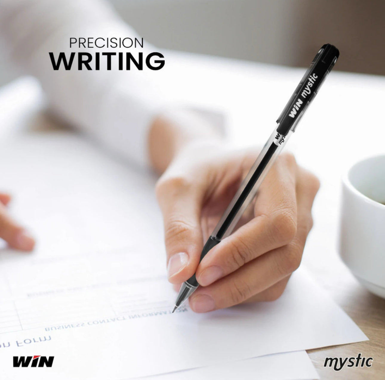 WIN Mystic Ball Pen – Pack of 10 | Smooth Writing | 0.7 mm Tip | Black Ink